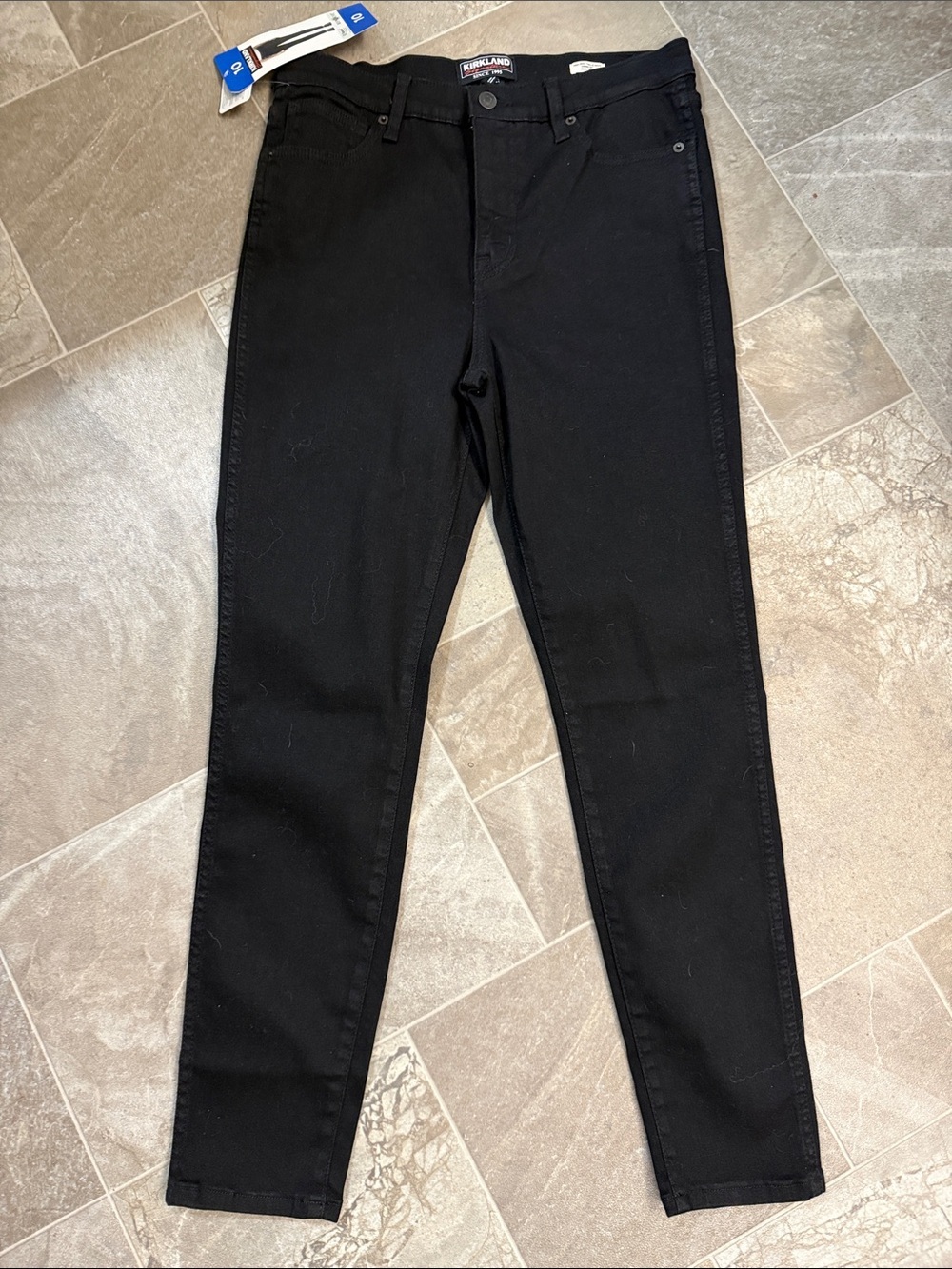Kirkland 10 Repreve Tencel Black Tapered Casual Jeans high rise skinny NWT